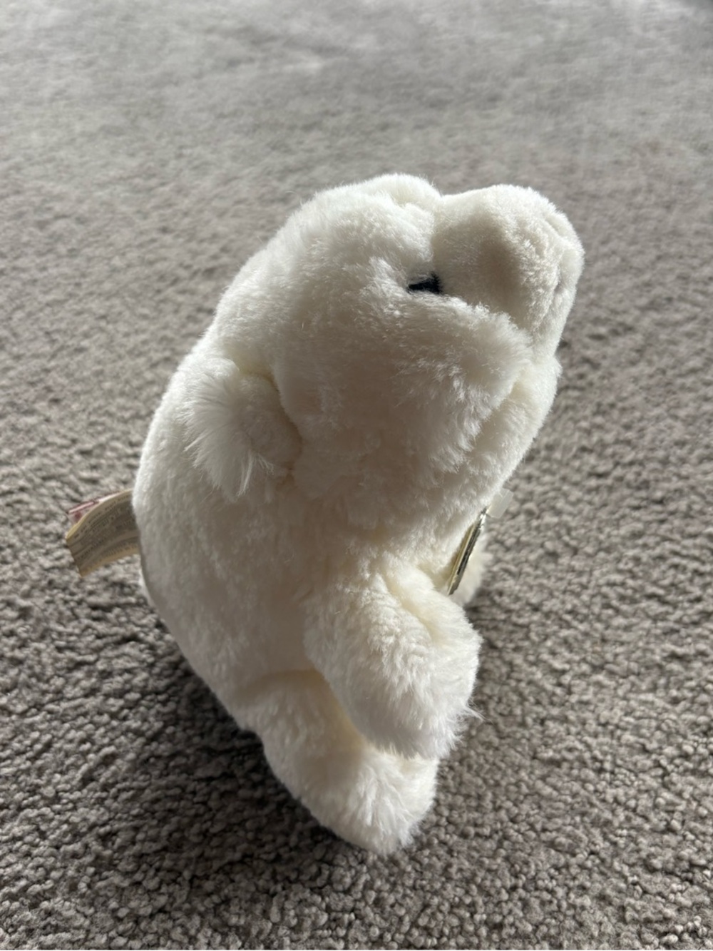 1980 Gund Snuffles Polar Bear - VINTAGE RARE CONDITION Gold Medallion & Bean Bag